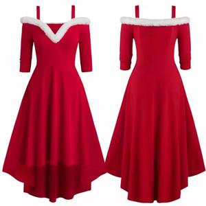 Vestido Maxi de Lino 100% con Capucha de Santa Claus para Mujer, Sexy, para Fiestas Nocturnas de Verano, Colección de Navidad - Product Image 2