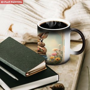 Mug à sublimation 11oz en céramique noire givrée, tasse vierge activée par la chaleur - Product Image 3