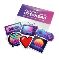 Paquete de Pegatinas Personalizadas al por Mayor con Logotipo de Marca, Diseño Motivacional de Dibujos Animados, Adhesivas, Resistentes al Agua, de Vinilo PVC, Troqueladas, para Venta al por Menor