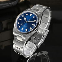 En gros personnalisé faible quantité minimale de commande saphir 30atm nh35 mécanique lumineux automatique 316l en acier inoxydable plongée plongeur montre homme à vendre