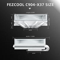 FEZCOOL C904-X37 Refroidisseur de processeur à soufflage vers le bas, 4 caloducs, roulement fluide, contrôle intelligent de la température, boîtier ITX tout-en-un pour Intel AMD
