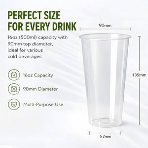 Vasos de Plástico PP de 16 oz, 90 mm de Diámetro, Patrones/Textos Personalizables, Impresión UV/Estampado Dorado, para Bebidas, Fiestas, Cumpleaños, Neutros - Product Image 3