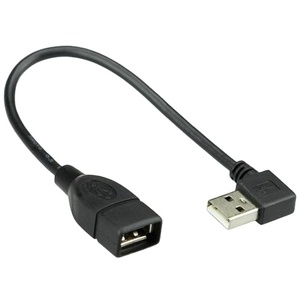 Cable Adaptador de Extensión USB 2.0 Macho a Hembra en Ángulo de 90 Grados, <span class=keywords><strong>Cobre</strong></span>, 0.5M/1M, Conector Negro de Alta Calidad - Product Image 1