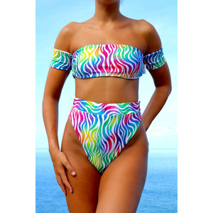 Tubo di Peakini con stampa arcobaleno di tigre - Product Image 4