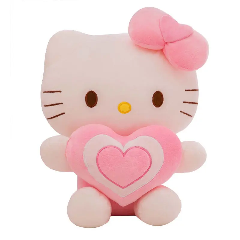 Love Cute Pink Cat Plush Toys Movie Kt Cat Dolls Soft Stuffed Christmas Gifts For Kids Animals Toy