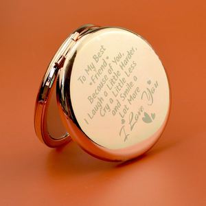 6.5cm Tri Color Folding <b>Mirror</b> Gold Silver Rose Gold Portable <b>Compact</b> Handheld Round Makeup <b>Mirror</b> for Women's Gift Travel - Product Image 4