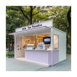 Magasins de <span class=keywords><strong>café</strong></span> modernes préfabriqués en conteneurs maritimes 20 pieds 40 pieds Structure mobile Maison de <span class=keywords><strong>café</strong></span> en conteneur Maison de conteneur Fast-food Cabines Kiosques - Product Image 4