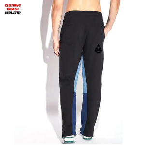 Pantalon de survêtement large personnalisé 450 GSM pour homme, coupe oversize avec patch brodé, en molleton bouclette, style baggy - Product Image 5