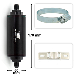 Nouveau filtre à carburant en ligne universel avec adaptateur AN6 AN8 AN10 raccords élément 100 micron et support de filtre à carburant 50mm pour <span class=keywords><strong>E85</strong></span> - Product Image 6