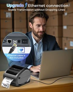 <span class=keywords><strong>Imprimante</strong></span> d'étiquettes thermiques Phomemo D530 PRO 4x6 avec Ethernet/USB, 300 DPI, vitesse d'impression de 72 ppm, pour les petites entreprises, le bureau à domicile, fabriqué en Chine - Product Image 3
