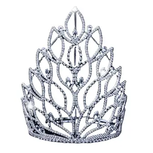 TIARA de corona de reina de belleza, cristal de diamante de imitación austriaco transparente, grande
