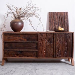 Aparador de Madera de Olmo Estilo Wabi Sabi, Mueble de Almacenamiento de Madera Sólida para Sala de Estar - Product Image 2