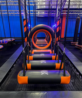 Parc de trampolines Ninja Warrior, parcours d'obstacles gonflable Air Block, défi d'obstacles suspendus Air Track