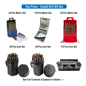 25 ، 1-13 ، طقم الكوبالت ، HSS Co DIN338 ، قطع متري من الفولاذ المقاوم للصدأ معدن صلب في صندوق - Product Image 6