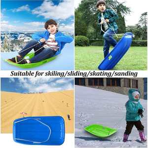 Toboggan de traîneau à neige en plastique durable pour enfants adultes avec frein corde herbe <span class=keywords><strong>luge</strong></span> activité traîneau <span class=keywords><strong>Luge</strong></span> tirant poignées <span class=keywords><strong>Double</strong></span> - Product Image 6