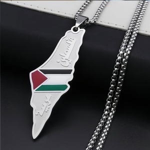 Collier tendance anti-ternissement en or 18 carats, véritable acier inoxydable, bijoux fins, collier Palestine pour femmes et hommes - Product Image 2