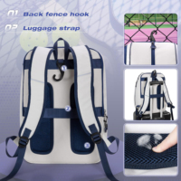 Sac à dos de pickleball avec porte-raquettes, compartiment à chaussures, poche zippée et compartiment pour ordinateur portable, polyester imperméable pour le sport et les voyages