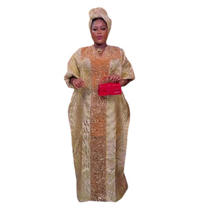 Commerce extérieur transfrontalier AliExpress, vêtements pour femmes africaines grande taille, automne-hiver, nouveau flanelle, perles, jacquard, Dashiki - Product Image 5