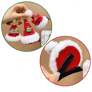 <b>Winter</b> Christmas Santa Hat Hair Hairclip Hairgrips Santa Hairpin Reindeer Christmas Hair Clips - Product Image 2