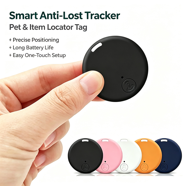 Personal Pet Mini GPS Tracker Wireless Anti-lost Alarm Smart Locator with Soft Silicone Protective Case Metal Keychain