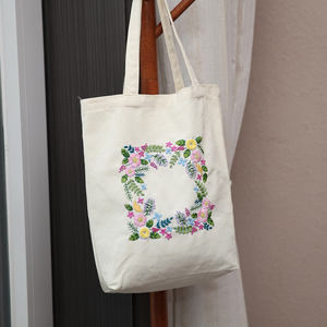Kit de broderie à l'aiguille pour débutants Techniques de point de croix <span class=keywords><strong>sur</strong></span> sac fourre-tout en <span class=keywords><strong>toile</strong></span> de coton Fournitures d'artisanat - Product Image 3