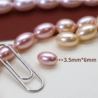 Perles en verre ovales 4x6mm imitation perle, multicolores irisées, forme riz, trou droit, perles en vrac pour la fabrication de bijoux