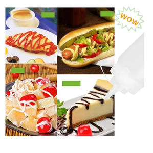 Juego de 4 Botellas de Plástico para Condimentos de 8/12/16/24 oz con Tapas para Salsas, Ketchup, BBQ, Pintura, Aceite de Oliva - Product Image 3