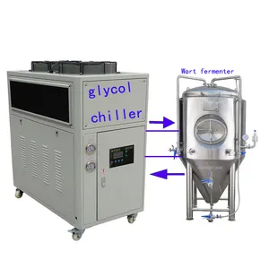 Hệ thống làm mát máy wort lên men sử dụng máy làm lạnh Glycol