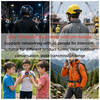 Module d'intercom de cyclisme à réduction de bruit IA, portée 1300 pieds, réseau 20 personnes, système d'intercom d'équipe 2,4 GHz pour casque d'intercom