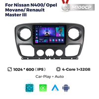 MEKEDE MS 2din Autoradio Multimédia Android pour Nissan NV400 Opel Movano Renault Master III avec Car Play GPS