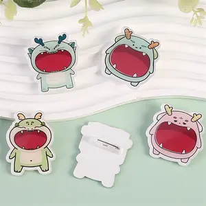 선물 도매 사용자 정의 투명 에폭시 아크릴 핀 동물 아크릴 애니메이션 핀