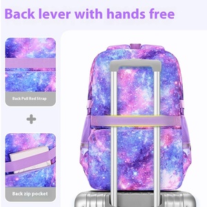 Ensemble de trois sacs d'école ultra-légers pour les lycéennes Nouveau sac à dos coulissant pour étudiants - Product Image 4