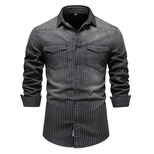 Camisas Casuales de Hombre para Otoño, Transpirables, de Secado Rápido, 100% Algodón Orgánico, para Senderismo y Escalada, Tallas Grandes, Manga Larga, Color Sólido - Product Image 1