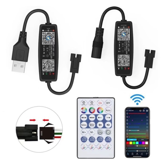 Mini SPI Music App Controller DC / USB 3 Pin Addressable Full Color WS2811 WS2812B LED Strip Neon Light Strip Pixel Controller