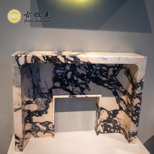 Manto envolvente de chimenea de mármol de pared de mármol blanco de piedra natural - Product Image 2