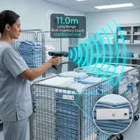Étiquette RFID UHF pour linge hospitalier, autoclave, stérilisation à la vapeur, étiquette textile flexible U9xe avec trou pour packs chirurgicaux