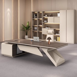 Escritorios Ejecutivos Modernos en Forma de L, Altura Ajustable, Diseño de Panel de Aluminio y Madera de Pino, Independientes, para Uso en Oficina en Casa, <span class=keywords><strong>Precio</strong></span> de Fábrica - Product Image 1