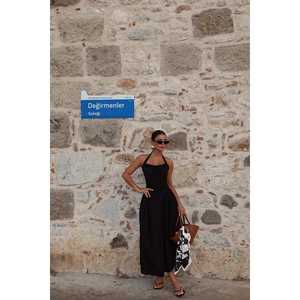 Robe de soirée vintage noire Corfu, sans bretelles, longueur genou, avec fermetures éclair, tissu en spandex et doublure brodée pour le printemps, taille XL - Product Image 3