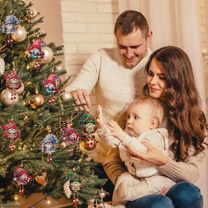 Luxury Christmas <b>Tree</b> Decorations Santa Gingerbread Man Snowman Christmas Hat Shaped Acrylic Christmas <b>Tree</b> <b>Ornaments</b> - Product Image 4