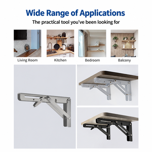 <b>Heavy</b>-<b>Duty</b> <b>Metal</b> Folding <b>Brackets</b> Durable and Non-Rust Steel for Table and Wall Mounted Shelves - Product Image 6