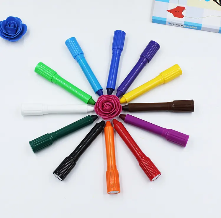 6/12 /24 colores excelente suave no tóxico retráctil aceite Pastel cera crayón conjunto crayones giratorios