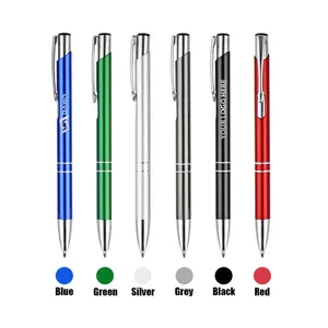 कस्टम लोगो के साथ प्रोमोशनल नवीनता प्लास्टिक धातु एल्यूमीनियम अनुकूलित पेन बॉल प्वाइंट पेन बॉलपॉइंट पेन