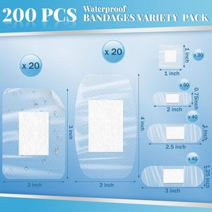 200 vendas adhesivas transparentes e impermeables, paquete familiar, para el cuidado de heridas en los dedos y codos. - Product Image 2
