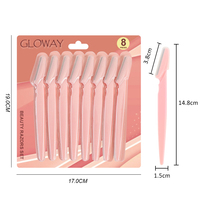 Paquet personnalisé 8 pièces outil de Dermaplaning tondeuse pour le visage ensemble de rasoir à sourcils rasoir à sourcils pour lame d'épilation avec couvercle de précision