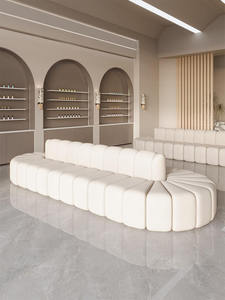 Sofá de Recepción y Negociación de Forma Irregular de Doble Cara, Sofá Largo de Ocio Personalizado en Venta - Product Image 3