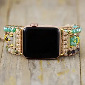 Pulseras de cuentas de cuarzo de 38-49mm a la moda, correa de reloj para mujer, Bohemia de lujo para IWatch Series 7 6, regalos de boda - Product Image 1