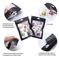 Bolsas pequeñas de aluminio negro mate con logotipo personalizado, bolsita de embalaje para muestras de calidad alimentaria, café, té, aperitivos de hierbas, bolsas con cremallera Mylar