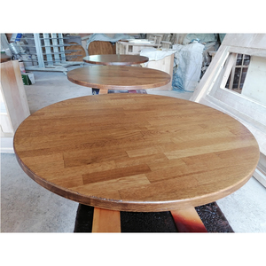 Nhà Máy Bán Buôn Ngoài Trời FJ Sồi Bảng <span class=keywords><strong>Top</strong></span> Rắn Gỗ Vòng Bàn Cà Phê Hàng Đầu - Product Image 5