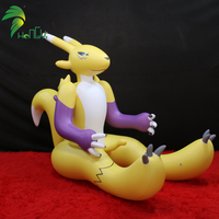 Personnage gonflable de Renamon de dessin animé de vente chaude renard assis Renamon renard jaune gonflable