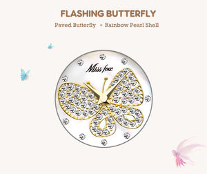 Reloj MISSFOX para <span class=keywords><strong>Mujer</strong></span>, Diseño <span class=keywords><strong>de</strong></span> Mariposa, Marca <span class=keywords><strong>de</strong></span> Lujo, con Diamantes Grandes, Reloj <span class=keywords><strong>de</strong></span> Oro <span class=keywords><strong>de</strong></span> 18K, Resistente al Agua, Brazalete Especial, Reloj <span class=keywords><strong>de</strong></span> Pulsera Elegante para Dama - Product Image 4